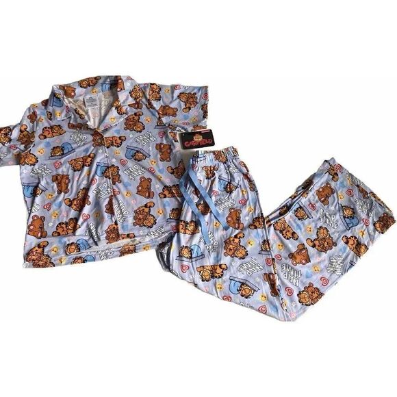 2 Pc Nickelodeon Garfield Nap Time PJ Pajama Set Women’s Sz S Soft Pants NEW - Picture 1 of 13